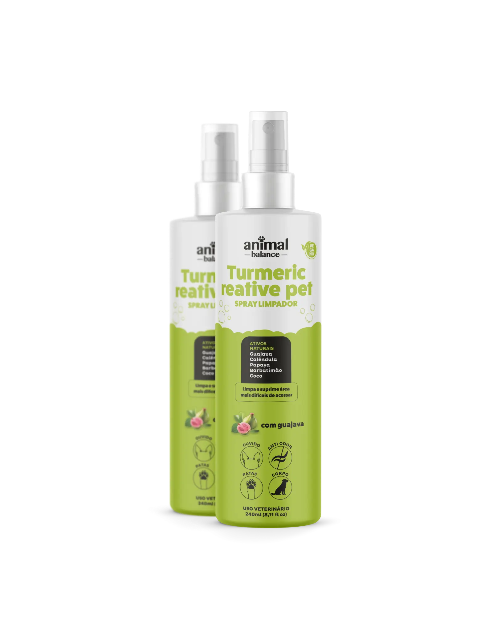 2 Unid - Spray Limpador - Bactericida, Anti Odor, Calmante - Psidium, Calêndula e Aloe - 240ml