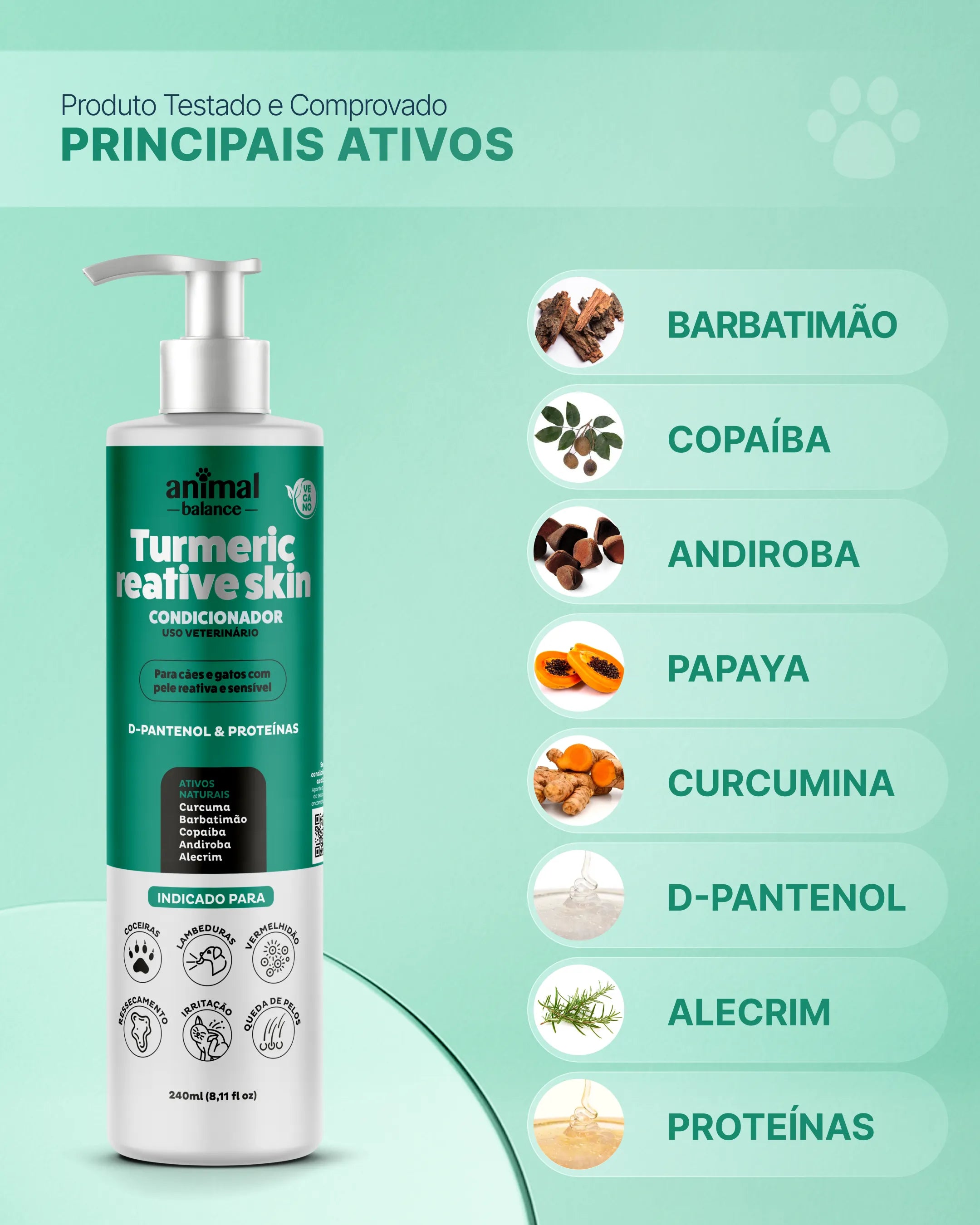 Condicionador Pet - Cúrcuma Reative Skin - 240ml